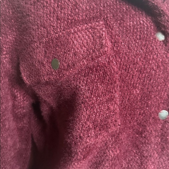 Mystree Rich Burgundy Bomber Textured Jacket - Picture 3 of 6